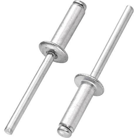 Rivet À Tête Plate Grande Dimension - Aluminium Blanc M4x20 mm - Pour Assemblage Tôles - 50 Pièces