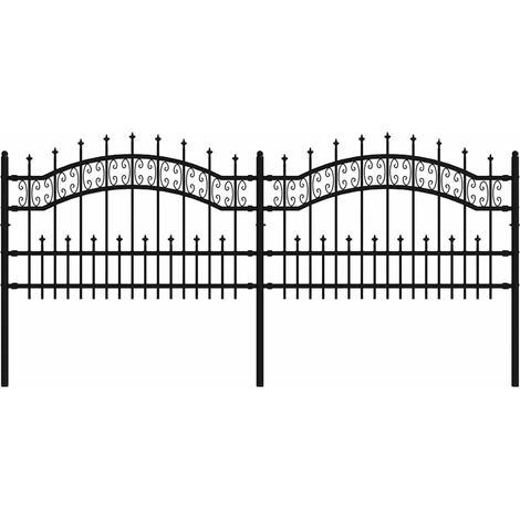Maison Exclusive - Gartenzaun KAMPEN mit Speerspitze Schwarz 240