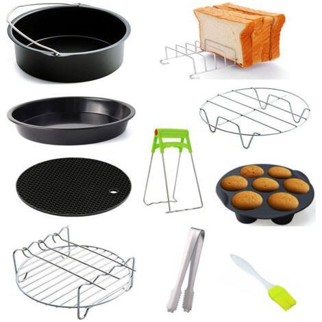 Accessori per friggitrice ad aria: kit da 7 pollici, kit di griglie per cestelli da 10 pezzi (1/5)