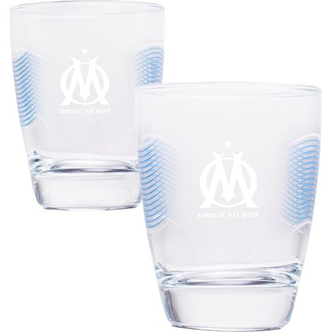 Coffret Olympique de Marseille de 2 verres à eau (1/2)