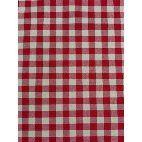 Rideau Vichy Rouge et Écru à Œillets – Ambiance Maison de Campagne - 140x250cm - Rouge Bourgogne (1/2)