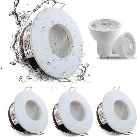 LED Downlight GU10 Waterproof IP65 Recessed Spotlight 230V 5W Warm White 3000K for Bathroom, Kitchen, Living Room Ceiling Spotlight. (1/5)