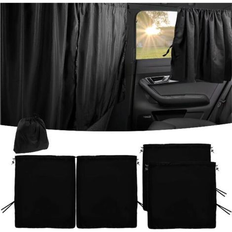 Trennvorhang fürs Auto mit abnehmbarem Klettverschluss, Sonnenschutz für Heck/Seite für Camping/SUV/Pkw, Campingzubehör, Schwarz (1/5)
