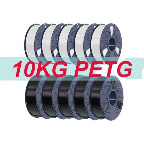 Filamento per stampa 3D, elevata resistenza, eccellente adesione tra gli strati, -PETG-Bl-Wh-10kg (1/2)