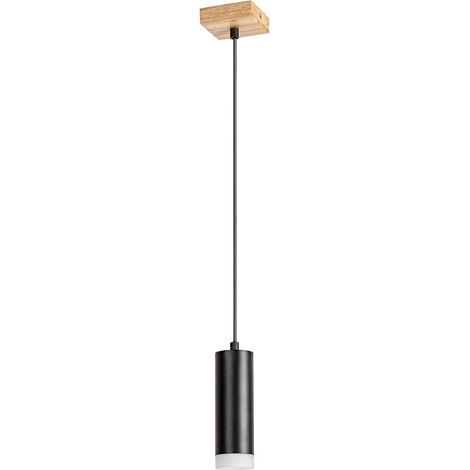 Lampe à taches toras en bois de bois de chêne noir gu10 1 x max.5w h: 150cm Ø6cm dimmable (1/5)
