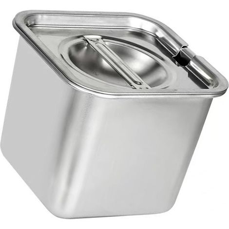 Quadratische, rostfreie Gewürzbox aus Edelstahl mit abgerundeten Ecken, Gewürzaufbewahrung für Großküchen und Restaurants, 14 cm/5,5 Zoll. (1/5)