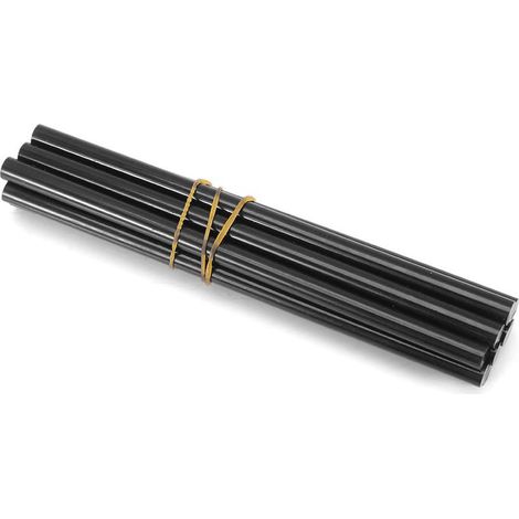Lot de 10 bâtonnets de colle thermofusible colorés de 7 x 150 mm pour pistolet à colle de 20 W (noir) (1/5)