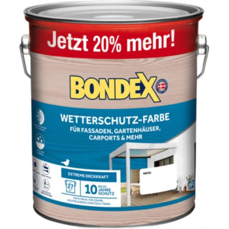 Bondex Wetterschutz Farbe Weiß 3 L (1/3)