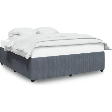 Maison Exclusive - Cadre de lit sans matelas gris foncé 180x200 cm velours (1/5)
