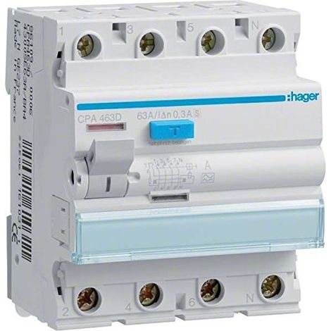 HAGER CPA463D FI-SCHALTER 4P 6KA 63A 300MA TYP S