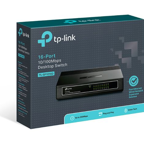 Switch no gestionable tp-link sf1016d 16p ethernet sobremesa no rack (1/4)