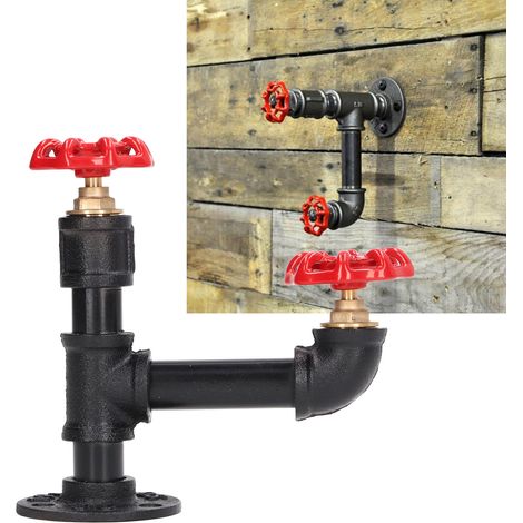 Porte-manteau mural industriel robuste de type C, style rustique, pour chapeaux, peignoirs et serviettes. (1/5)