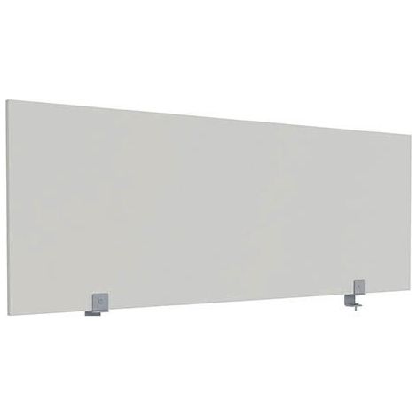 Écran de séparation B-Zen bois antibactérien L 160 x H 60 cm - avec fixations pour bureau partagé - gris - Maxiburo (1/2)