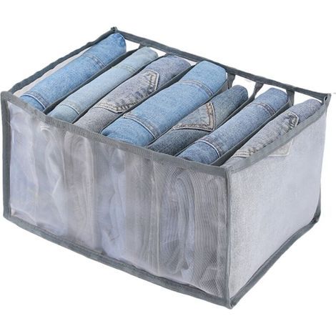 Boîte de Rangement pour Jeans,4 Pièces Organisateur de Garde-robe,Rangements Boîtes de Jeans,Boîte Séparation Maille Tiroir à Vêtements, pour Pantalons, Jeans, Pulls,T-Shirt,Pantalon,Chemises (1/5)