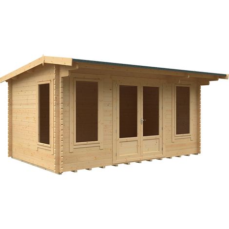 16x10 The Jacob 44mm Cabin - L475 x W295 x H247 cm - Solid Wood/Softwood/Pine - Natural