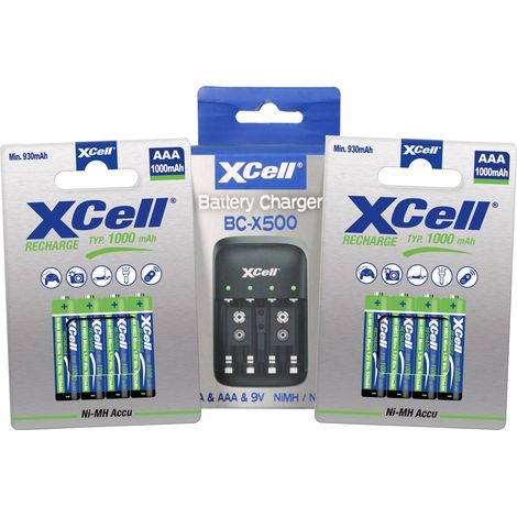 Ladegerät BC-X500 + 8x AAA XCell Rechargeable 1,2V 1000mAh (1/5)