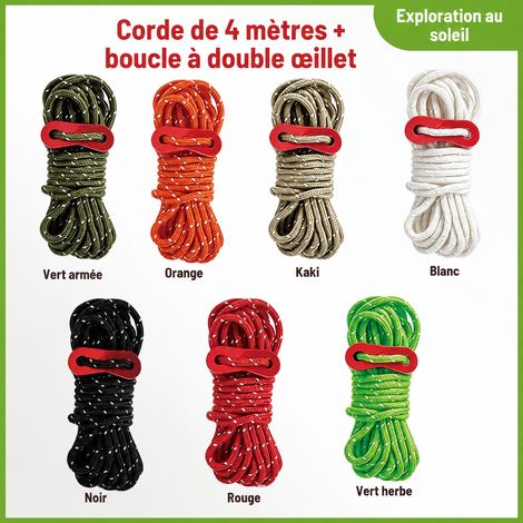 Corde coupe-vent de 4 m avec tendeur double œillet pour tente et camping 4 réf 6218 40 g – Livraison gratuite
