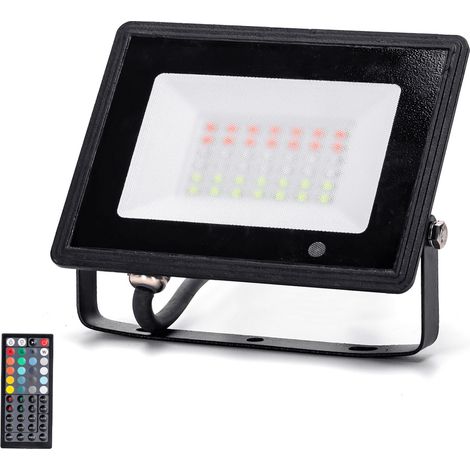 Faro proiettore Led 30W Nero da esterno IP65 RGB luce regolabile e dimmerabile con telecomando Aigostar (1/4)