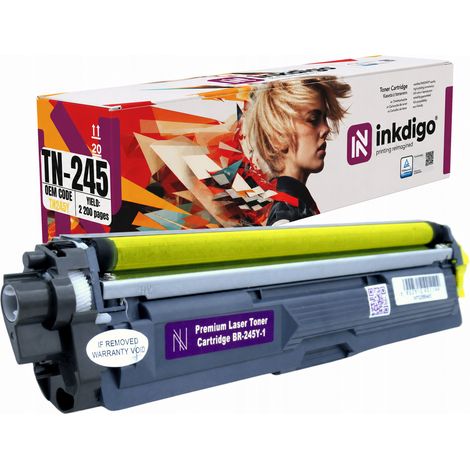 Tóner Inkdigo TN245Y compatible con Brother DCP-9015CDW HL-3140CW, certificado por TÜV. (1/5)