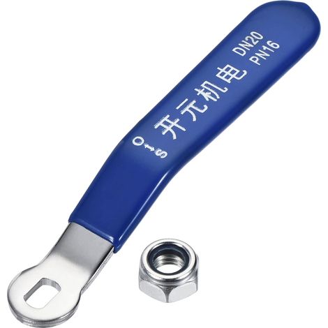 Levier Poignée Fer Chromé Plaqué Rechange avec Plastique Poignée Bleu pour DN20 Robinet à Bille (1/5)