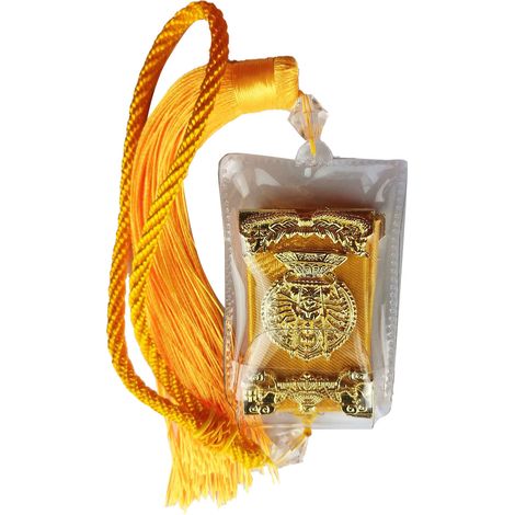 Pendentif Voiture Mantra Grande Compassion Bouddhiste Porte-Bonheur Déco Rétroviseur Suspension Jaune (1/5)