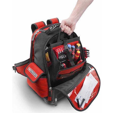 Facom – Sac à outils multi-accès 17" – Capacité 25 kg – Structure rigide autoportante – Base en plastique renforcé (1/3)