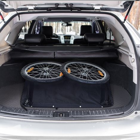 Fahrradanhänger Lastenanhänger Belastbarkeit max. 40 kg Transportanhänger Handwagen Lasten-Fahrradanhänger Weiß+Schwarz Stahl Oxford 140 x 77 x 65 cm (1/5)