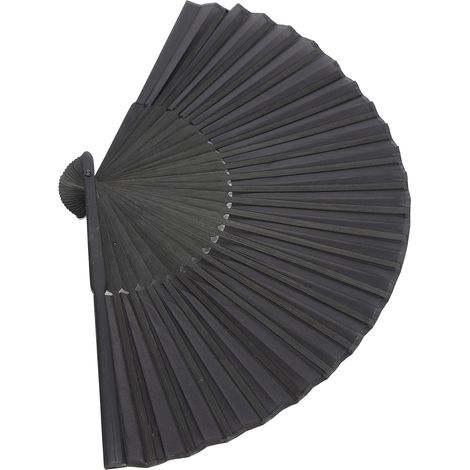 Lot de 3 éventails pliables en bambou style rétro, avec housse noire, pour la décoration. (1/5)