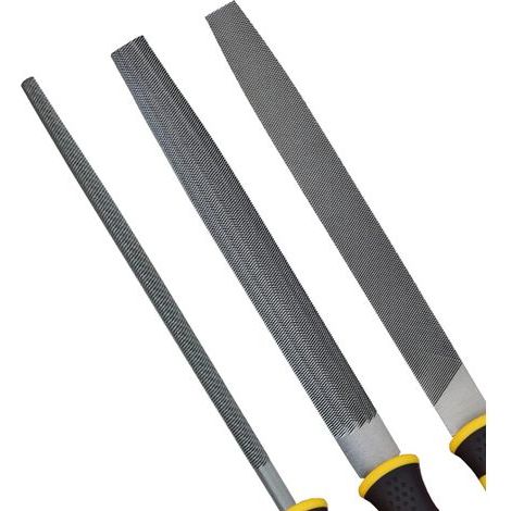 3-teiliges Metallfeilen-Set, inklusive Flachfeile, Rundfeile, Halbrundfeile, funktioniert auf Metall, Holz und mehr
