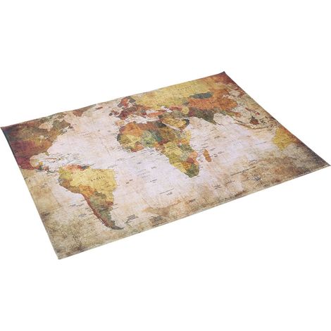 Rutschfeste Weltkarten-Fußmatte, weicher Wohnzimmerteppich, dekorativer Teppich, großer Teppich für Zuhause, glatte und komfortable Oberfläche (1/5)