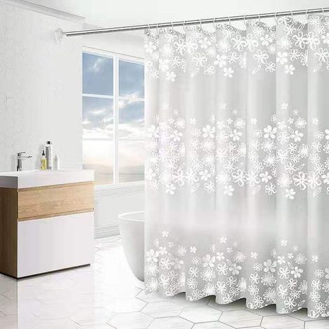 Cortina de ducha de 200 x 220 cm - Secado rápido - Impermeable y resistente al moho - Incluye 12 anillas - Para ducha y bañera (1/5)