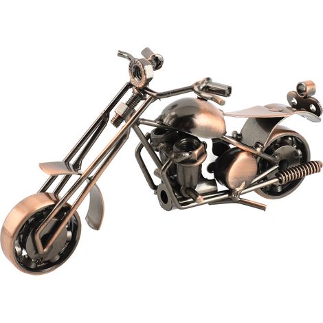 Motorradmodell aus Metall mit drehbaren Rädern – ein cooles Motorrad-Dekorationsstück für Zuhause, TV-Schrank, Büro, Schreibtisch oder Bücherregal in Bronze. (1/5)