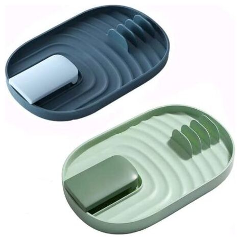 2 Pièces Multifonctionnel Ustensiles de Cuisine, Le Support de Cuillère de Support de Couvercle de Pot, Support de Couvercle Pliable de Rainure Anti-Goutte Sont Idéales pour l' équipem (1/5)