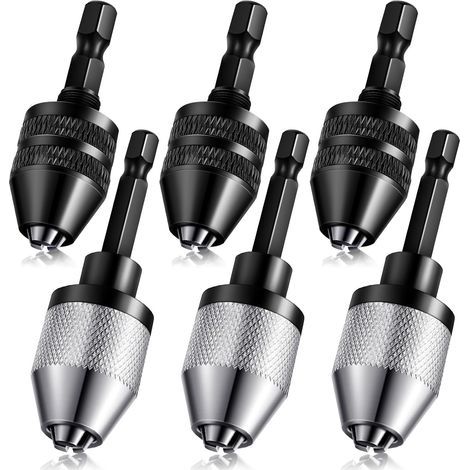 LAOA 1/4" Sechskantschaft-Schnellspannbohrfutter, 0,3-6,5 mm, 0,3-3,6 mm Schnellwechsel-Schraubendreher-Verlängerungsadapter für Schlagbohrzubehör (6 Stück) (1/5)