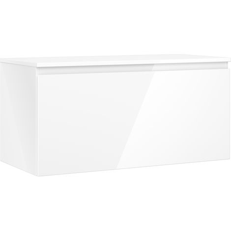 Mexen Orio Badezimmerschrank für Waschbecken 100 cm mit Arbeitsplatte, 1 Schublade, weiß glänzend - 91A10-10047-1-BFC00 (1/5)