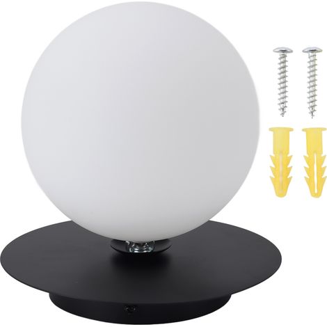 Plafonnier Globe en Verre Blanc 18 cm de diamètre Lampe en Forme de Base G9 pour entrée de Couloir 85-265 V