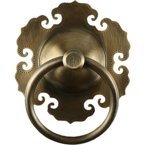 de porte vintage en laiton doré de style chinois heurtoir de