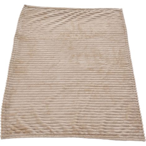Plaid en flanelle douce et moelleuse, légère et respirante, finitions soignées, style simple et élégant, couleur kaki. (1/5)