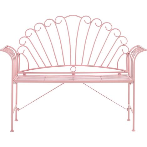 Panchina da Giardino o Balcone in Metallo Rosa Larghezza 125 cm Cavinia (1/5)