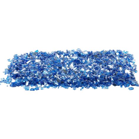 Verre réfractaire pour foyer, 4,5 kg, galets ignifuges réfléchissants sans fumée, 6,35 mm, pierres décoratives brillantes pour cheminée, table de feu et aménagement paysager, bleu cobalt (1/5)