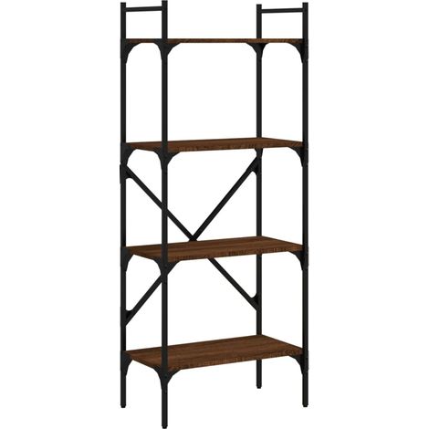 Maison Exclusive - Bücherregal 4 Fächer Braun Eiche 56x31,5x138,5