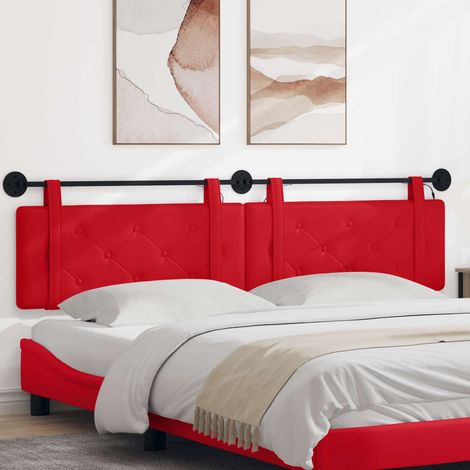 vidaXL Cabecero colgante Con luz LED Rojo Cuero sintético (1/5)