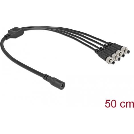 Delock cable divisor de cc 5,5 x 2,1 mm 1 x hembra a 4 x macho atornillable