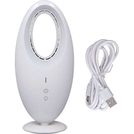 Eosnow Bladeless Desk Lüfter 3 Geschwindigkeiten Energie sparen ruhige kleine Tisch mit LED -Licht für Home Office Schlafzimmer