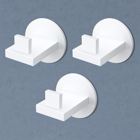 doporro Gancho de Pared Simple de Acero Inoxidable 304, Antióxido y Antideslizante, Instalación sin Taladros o con Tornillos, Blanco Mate, 3 Unidades, Stalo-08 (1/5)