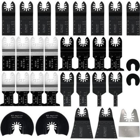 31-teiliges Zubehörset für Multifunktionswerkzeuge, professionelles Sägeblatt-Set für Holz, Metall und Kunststoff, universelle Sägeblätter für Fein Multimaster, Dremel, Bosch, Makita und Dewalt (1/3)