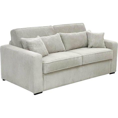Divano letto 4 posti a ribalta Posto letto 160 cm Materasso 16 cm in Tessuto Panna - MONDOVI