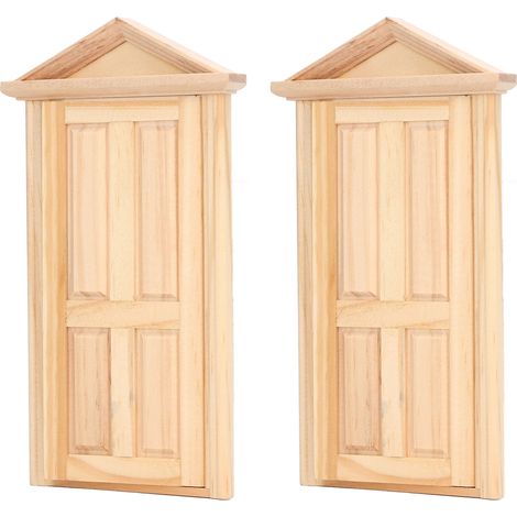 Portes miniatures en bois pour maison de poupée 1:12, accessoires de décoration pour Noël et projets créatifs DIY. (1/5)
