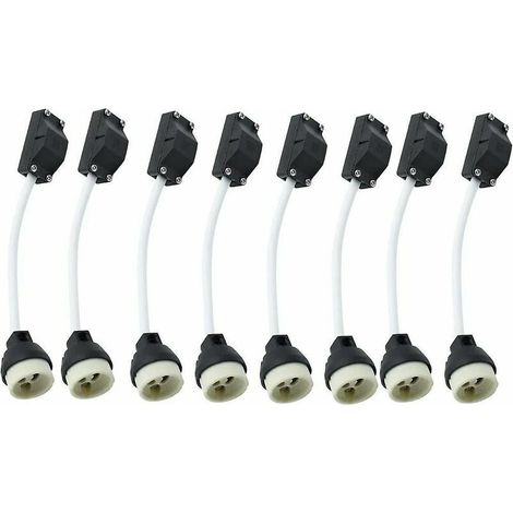 8 pièces douilles en céramique Gu10 avec connecteur de câble 2a 250v support de lampe Gu10 adaptateur de Base de douille avec câble isolé (1/5)