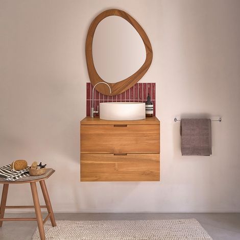 Meuble sous vasque en teck massif 60 cm (1/5)
